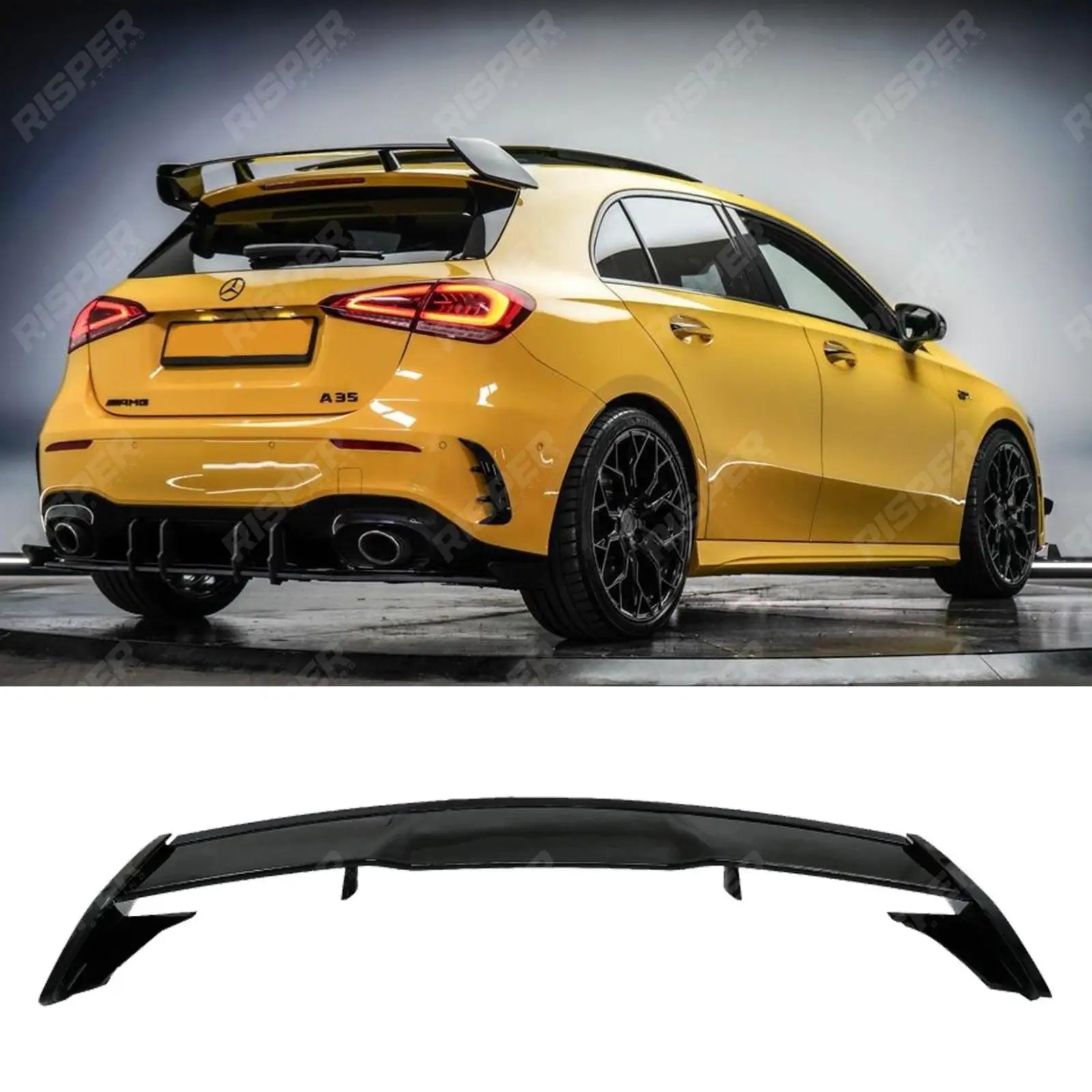 Mercedes A Class W177 2018+ - A45 Style Rear Spoiler - Gloss Black Spoiler Main image
