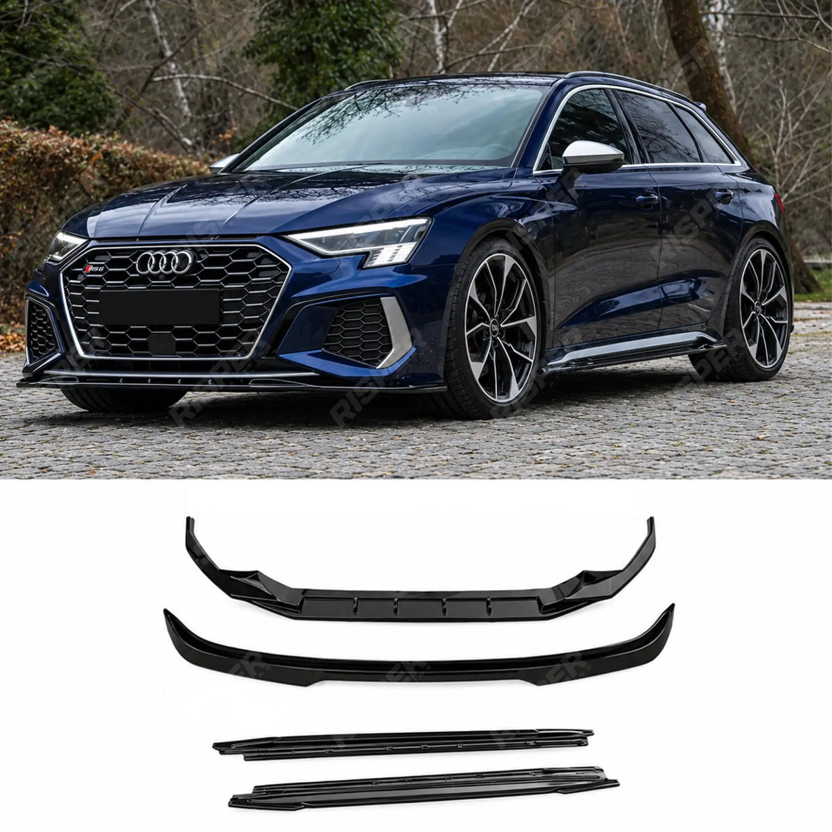Aero Body Kit In Gloss Black For Audi S3 8Y 2020-2024 - A3 S-Line Hatchback 2020-2024 - Aero Kit