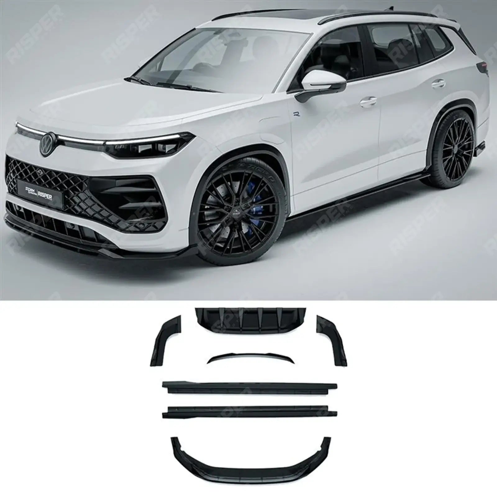 VW Tayron R-Line 2025 On Aero Body Kit In Gloss Black Aero Kit