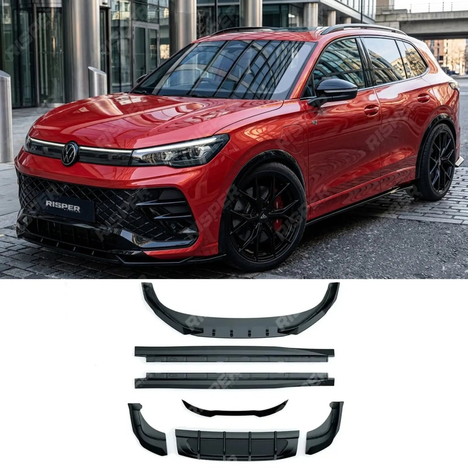 VW Tiguan R-Line MK3 2024 On Aero Body Kit In Gloss Black - Aero Kit Main image