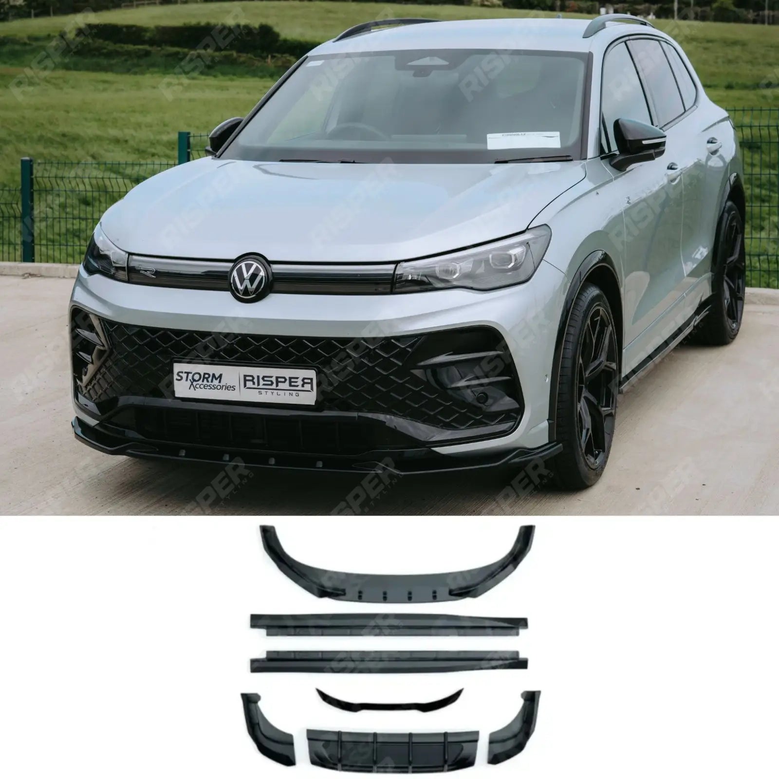 Aero Body Kit In Gloss Black For VW Tiguan R-Line MK3 2024 On - Aero Kit Main image
