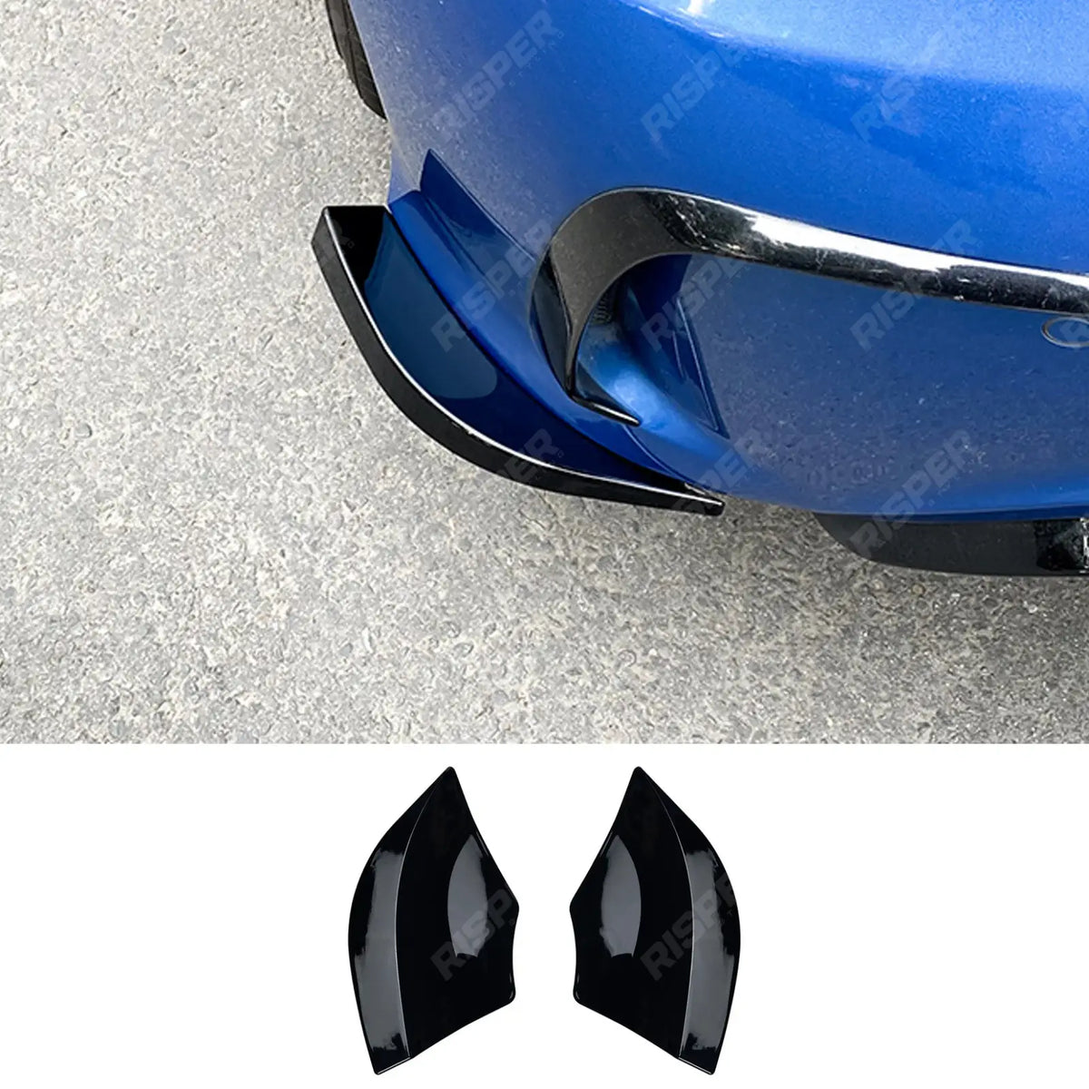 Amg LINE Rear Splitters in Gloss Black For Mercedes A Class W176 2013-2016 Pre Facelift - Rear Bumper Splitters