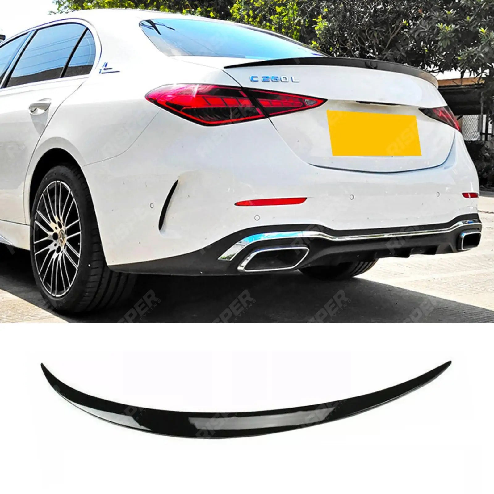 Mercedes C-Class W206 2022+ AMG Style Rear Boot Spoiler In Gloss Black Spoiler