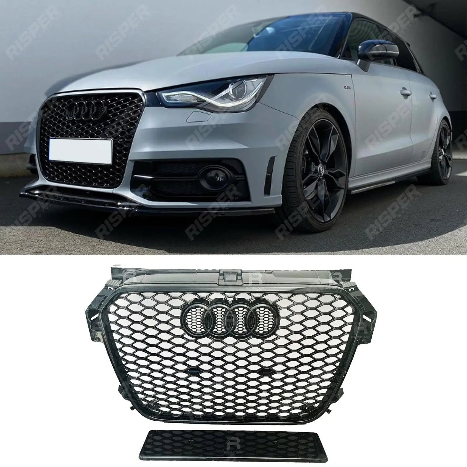 Audi A1/S1 2010 - 2014 8P RS1 Style Gloss Black Honeycomb Grille
