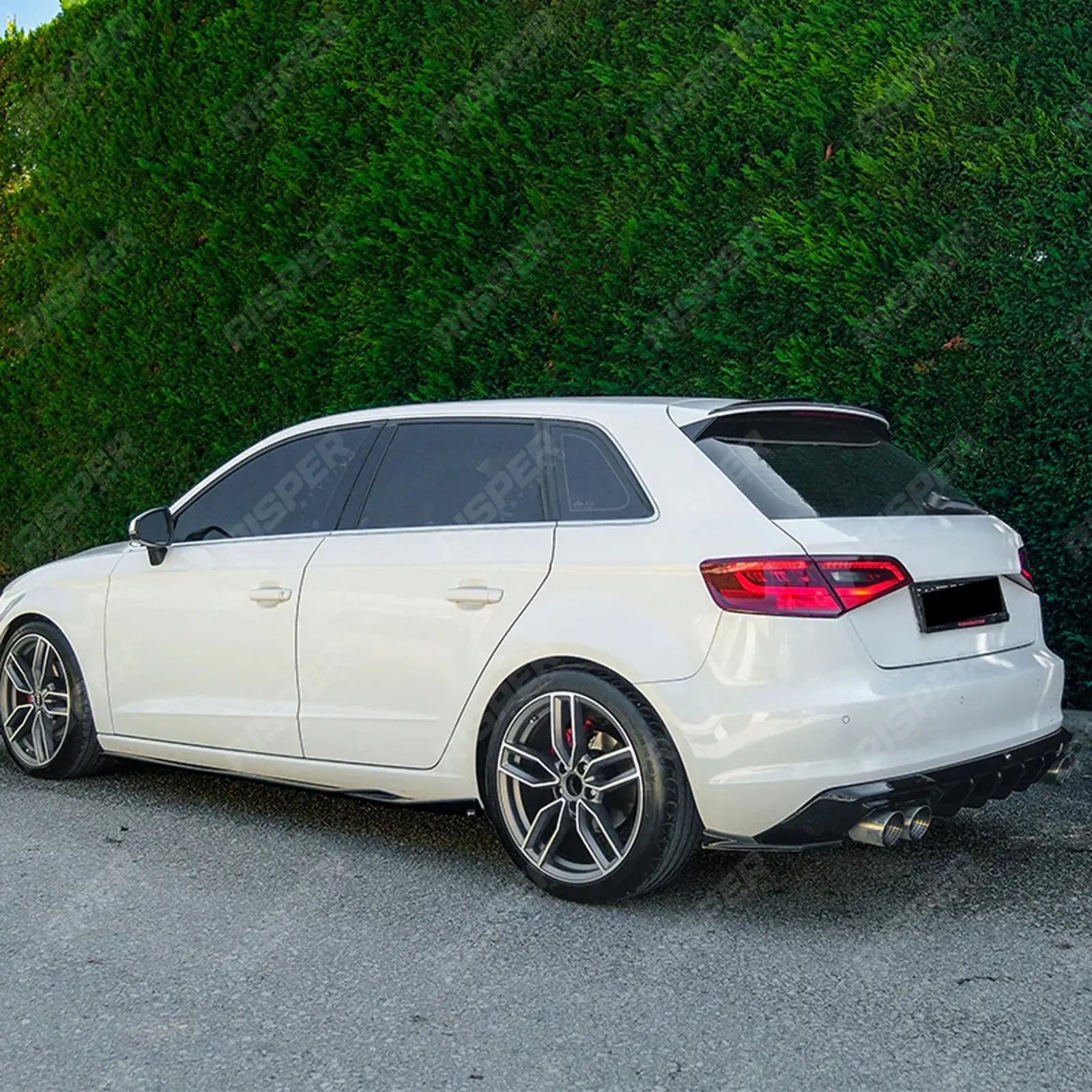 Audi A3 2013-2016 8v Sportback Rear Diffuser With End Splitters in Gloss Black - Diffuser