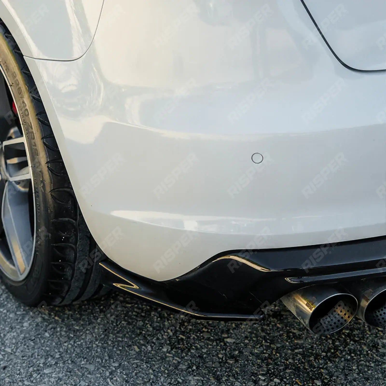 Audi A3 2013-2016 8v Sportback Rear Diffuser With End Splitters in Gloss Black - Diffuser