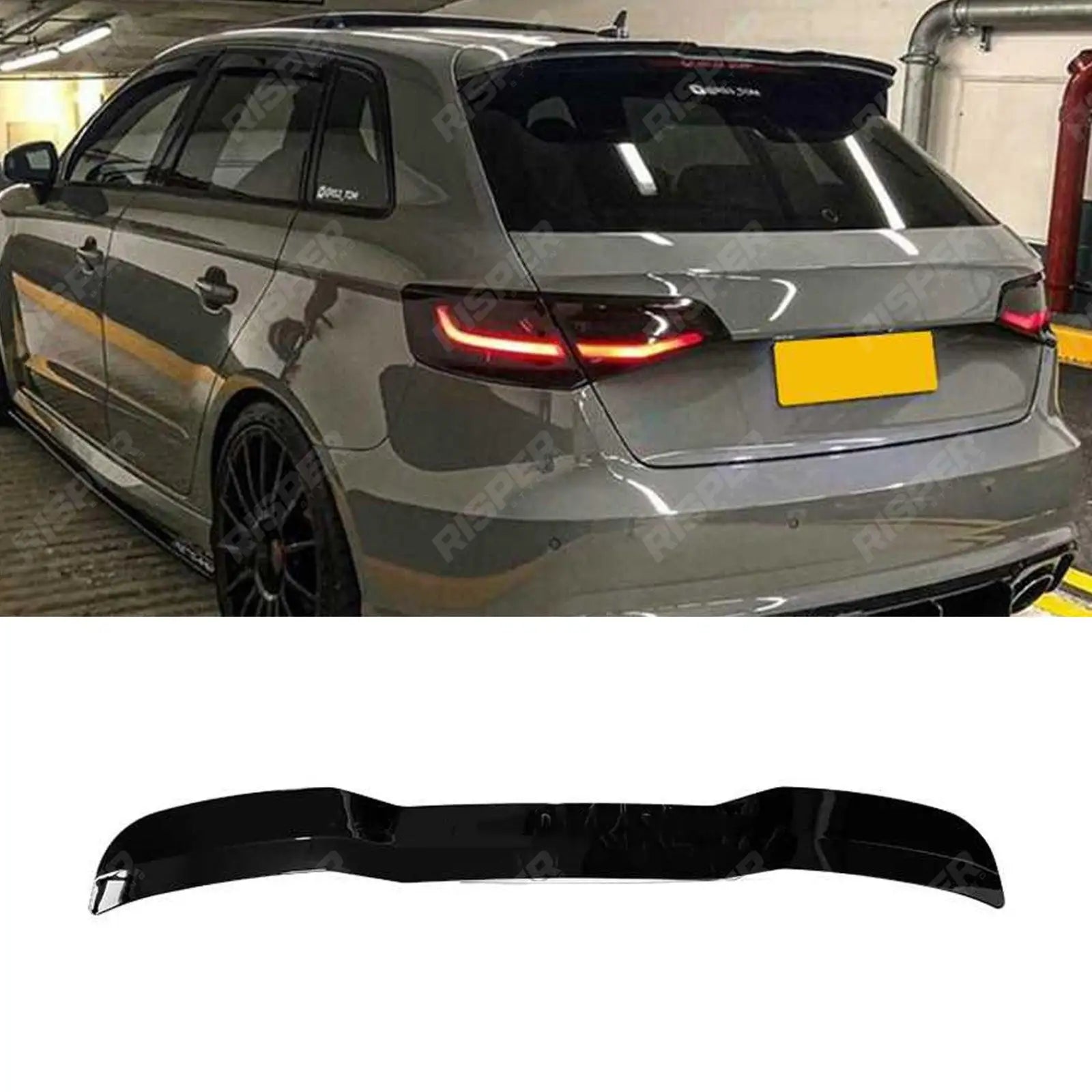 Audi A3 (8V) 2014 - 2020 Gloss Black Hatch Rear Spoiler Cap Main image