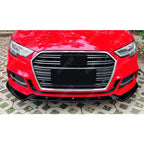 Audi A3 8V Facelift 2017-2020 Standard Models Front Splitter In Gloss Black Front Splitter