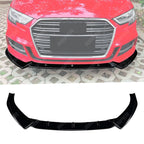 Audi A3 8V Facelift 2017-2020 Standard Models Front Splitter In Gloss Black Front Splitter