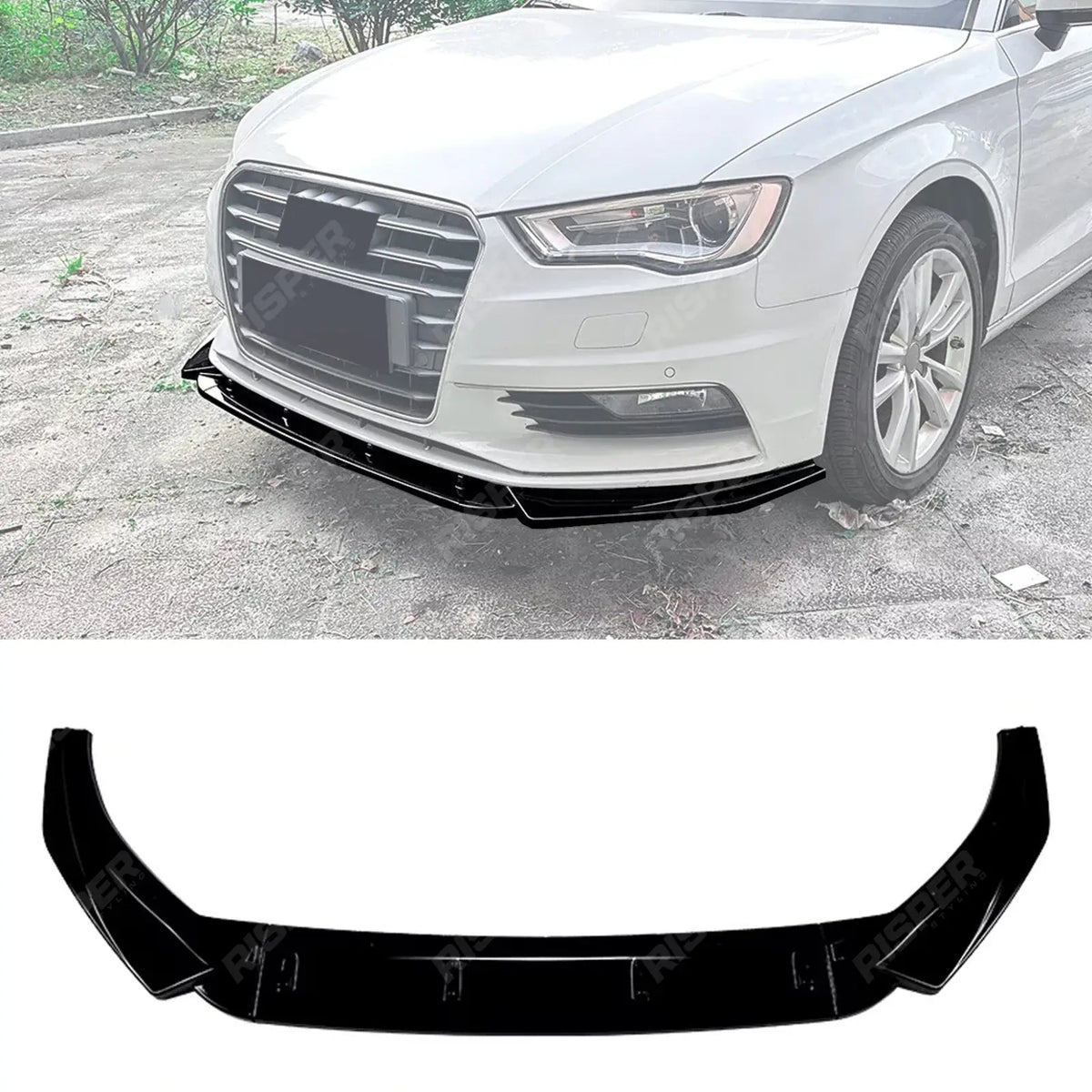 Audi A3 8V Pre Facelift 2013-2016 Standard Models Front Splitter In Gloss Black Front Splitter