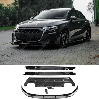 Audi A3 8y 2025 on S-line / S3 Sportback Complete Body Kit in Gloss Black - Body Kit
