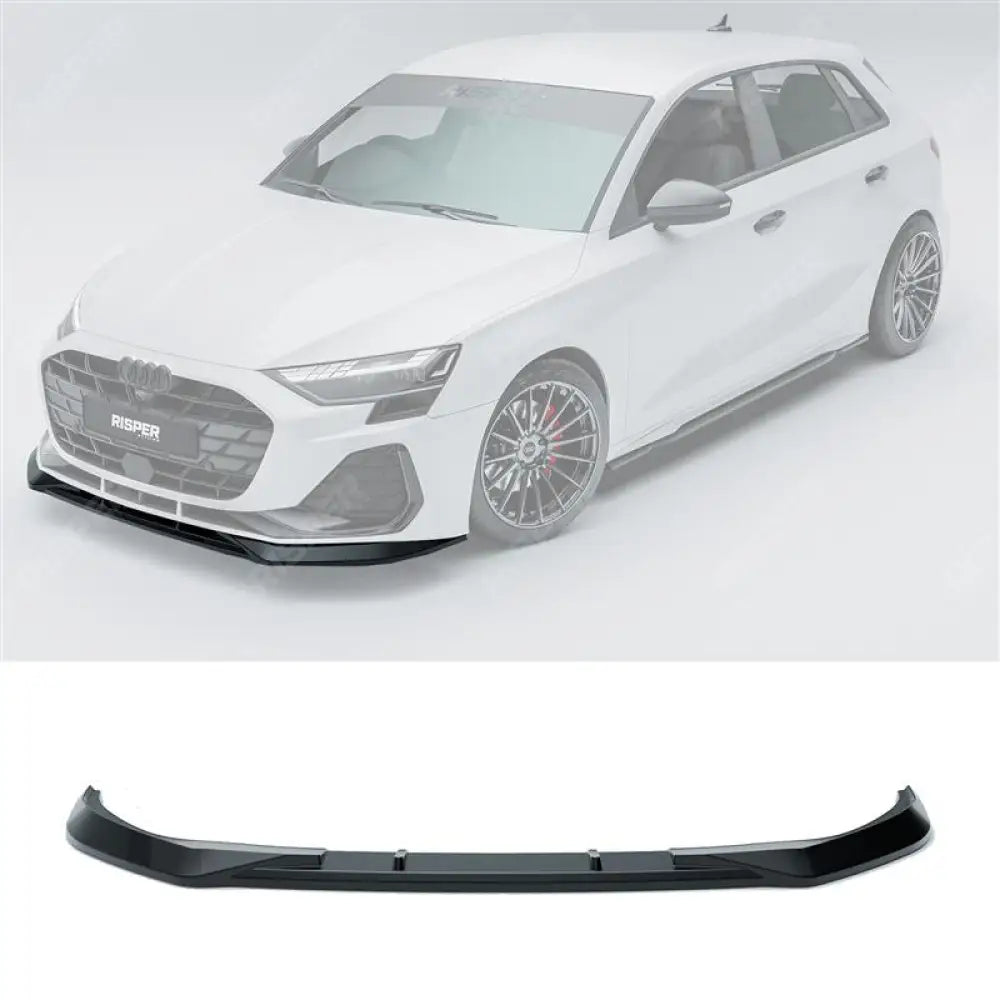 Audi A3 S Line S3 8Y Saloon / Sportback 2024+ - Front Splitter Lip In Gloss Black Front Splitter
