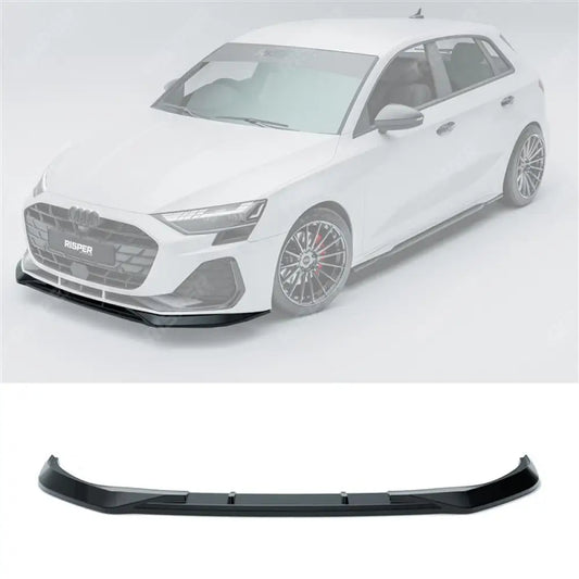 Audi A3 S Line S3 8Y Saloon / Sportback 2024+ - Front Splitter Lip In Gloss Black Front Splitter