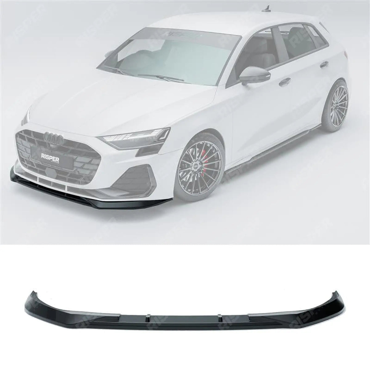 Audi A3 S Line S3 8Y Saloon / Sportback 2024+ - Front Splitter Lip In Gloss Black Front Splitter