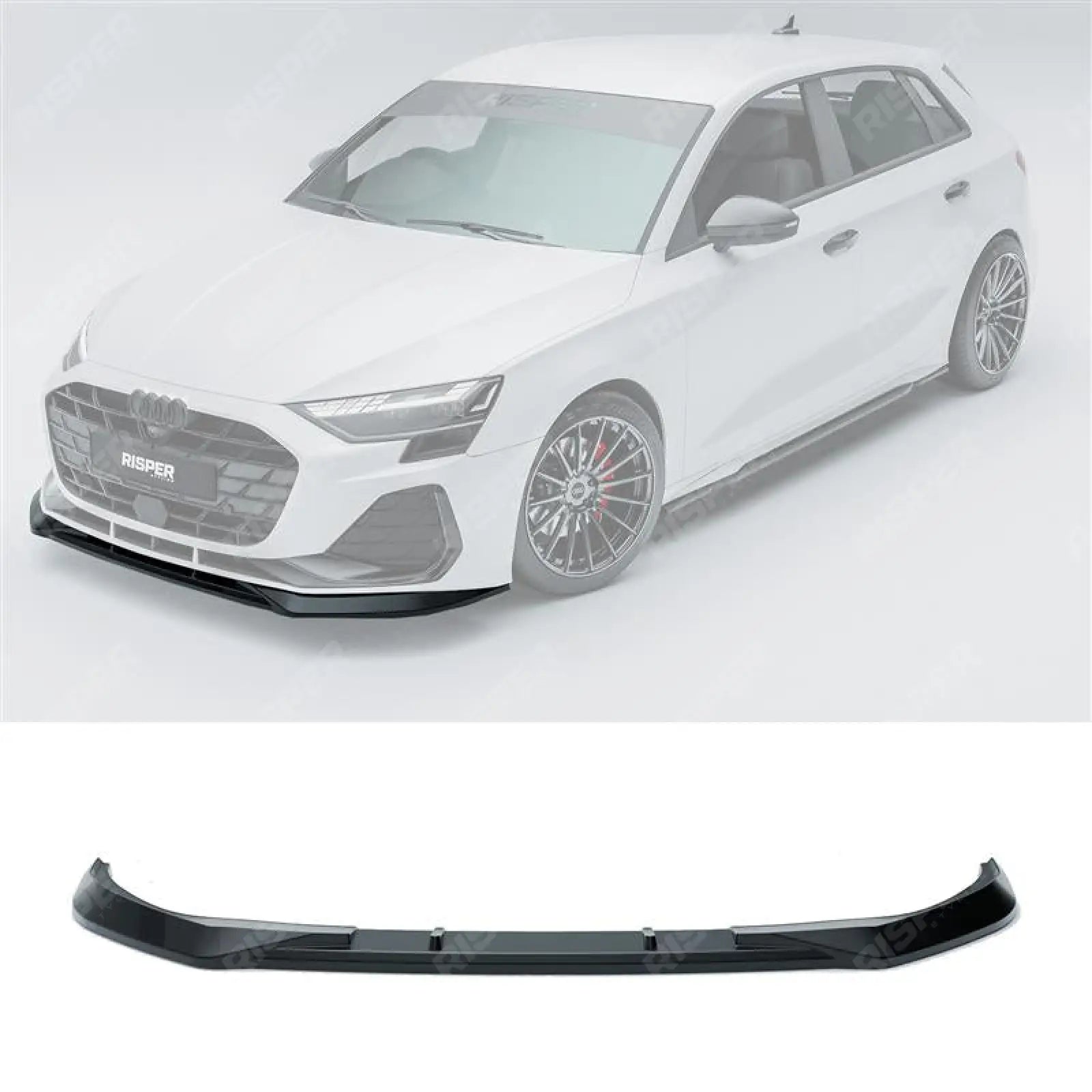 Audi A3 S Line S3 8Y Saloon / Sportback 2024+ - Front Splitter Lip In Gloss Black Front Splitter Main image