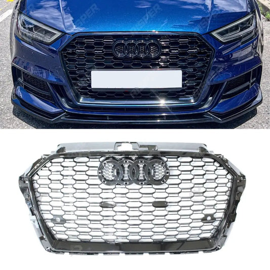 Audi A3/S3 8V 2017 - 2020 RS3 Style Gloss Black Honeycomb Grill
