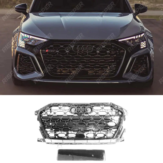 Audi A3/S3 8Y 2020+ RS3 Style Gloss Black Honeycomb Grill