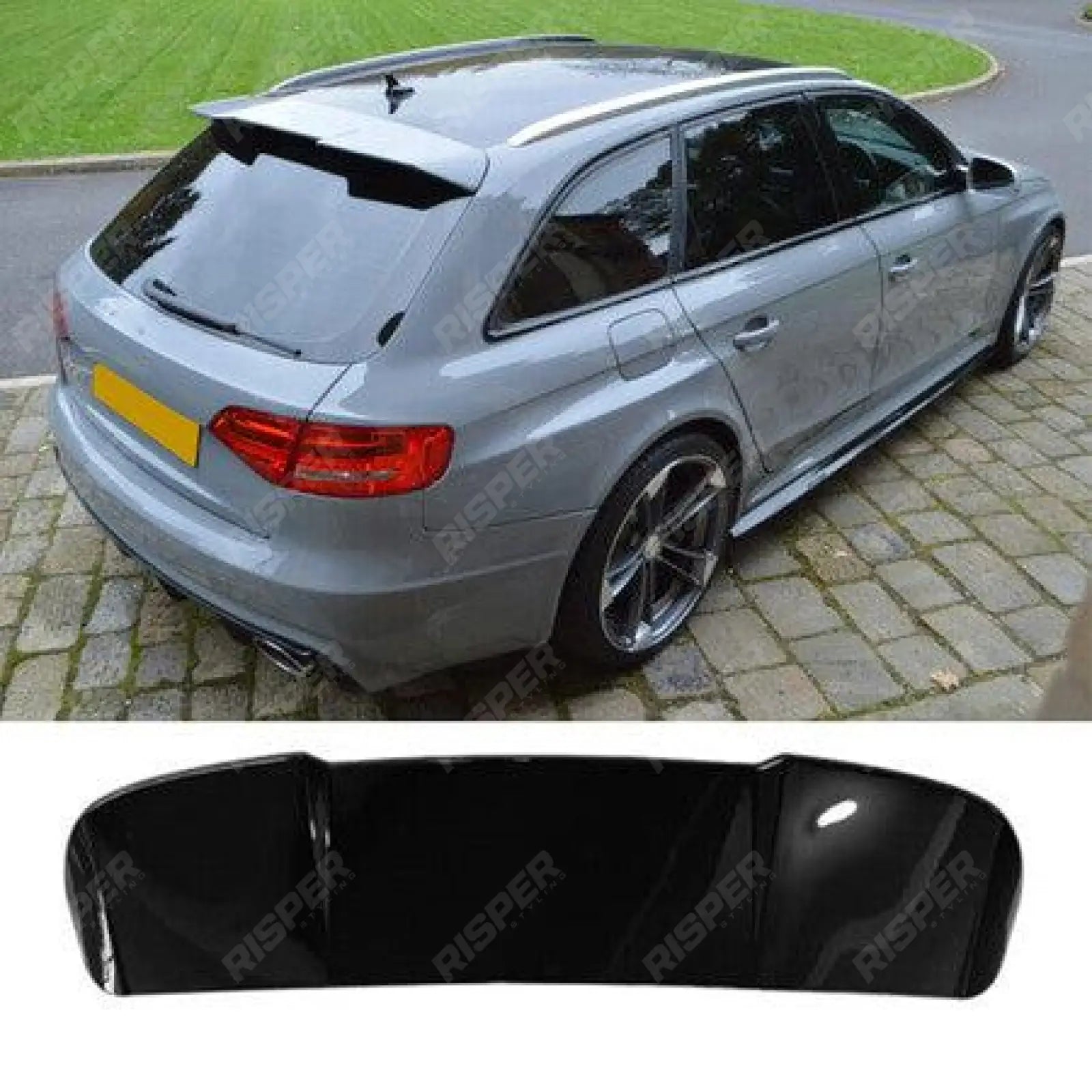 AUDI A4 AVANT ESTATE (B8) 2008 - 2016 RS4 LOOK REAR WING SPOILER IN GLOSS BLACK Main image