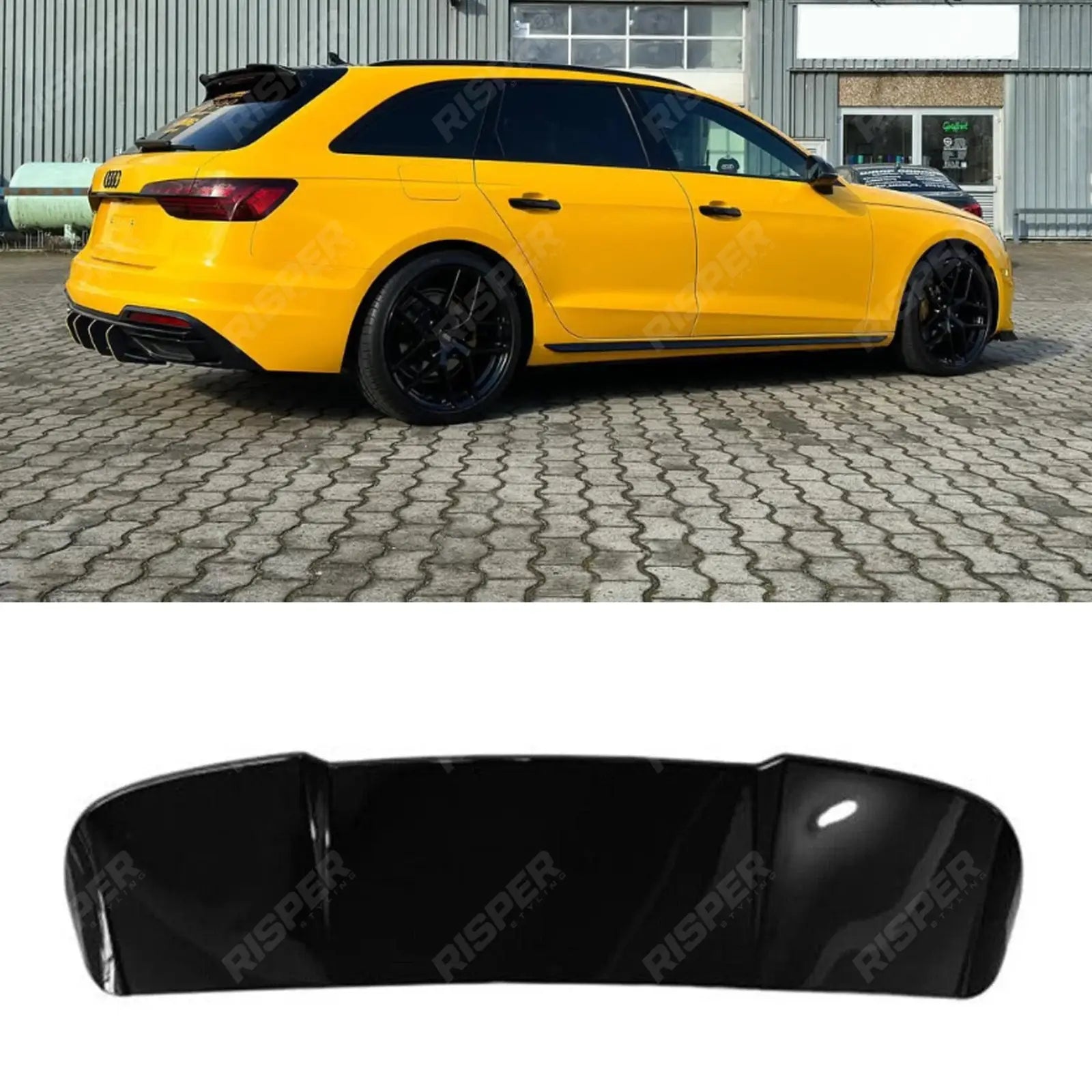 AUDI A4 AVANT ESTATE (B9) 2017-2019 RS4 LOOK REAR WING SPOILER IN GLOSS BLACK Spoiler Main image