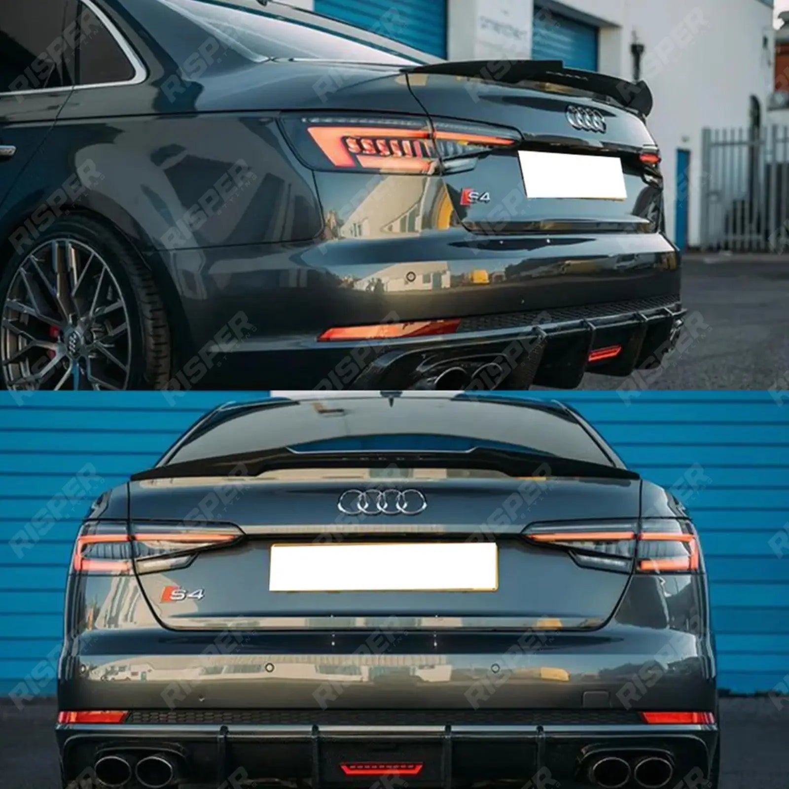 Audi A4 B9 2016-2019 Gloss Black RS4 Style Rear Spoiler Spoiler