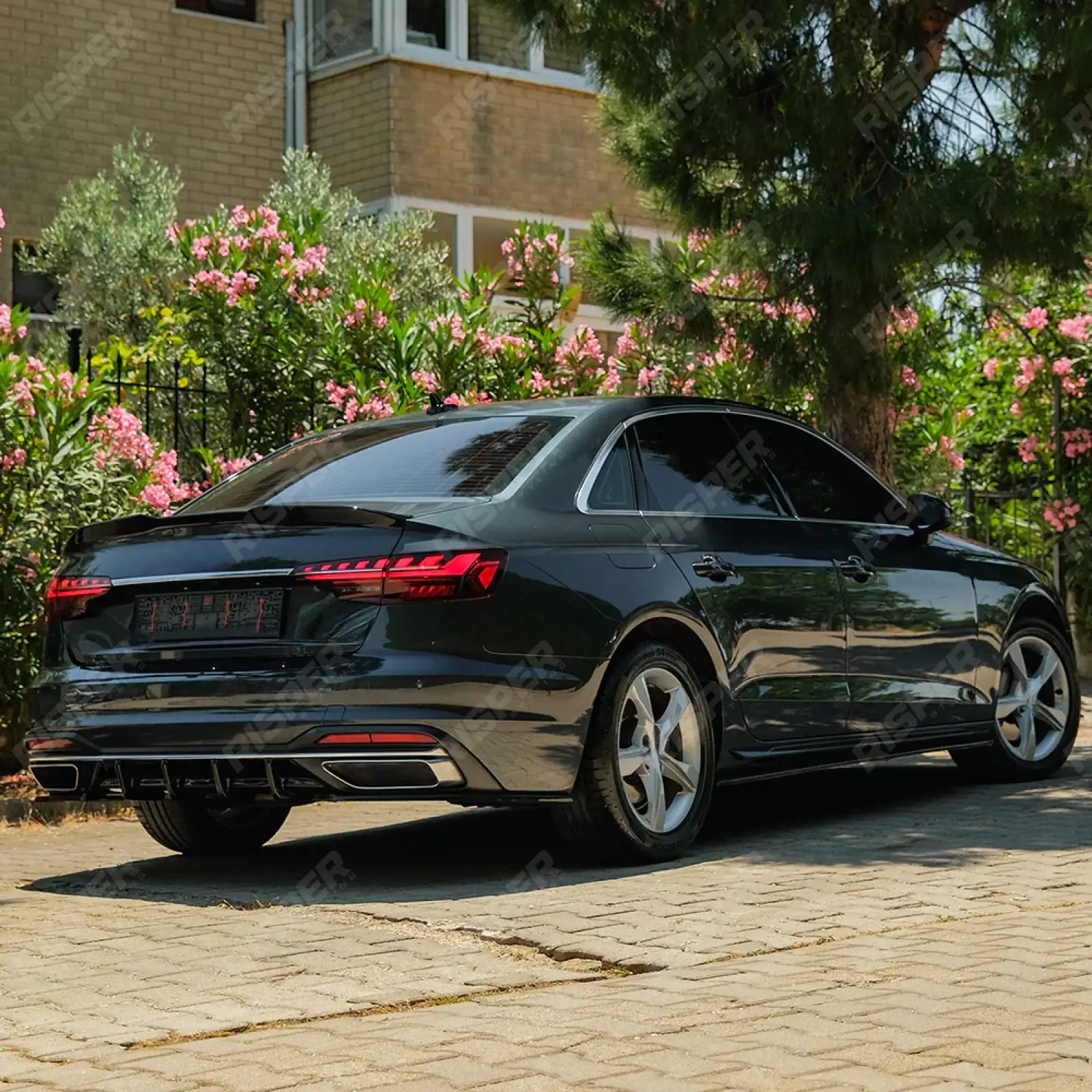 Audi A4 B9 Facelift 2019-2024 Rear Side Splitters In Gloss Black Rear Side Splitters