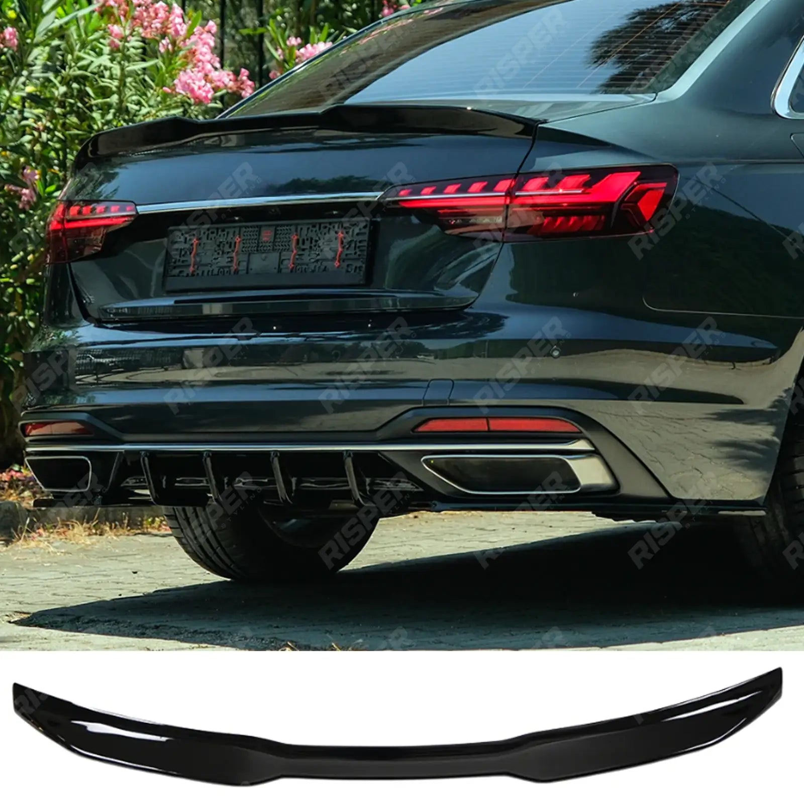 Audi A4 B9 Facelift 2019-2024 Rear Spoiler In Gloss Black Rear Spoilers Main image