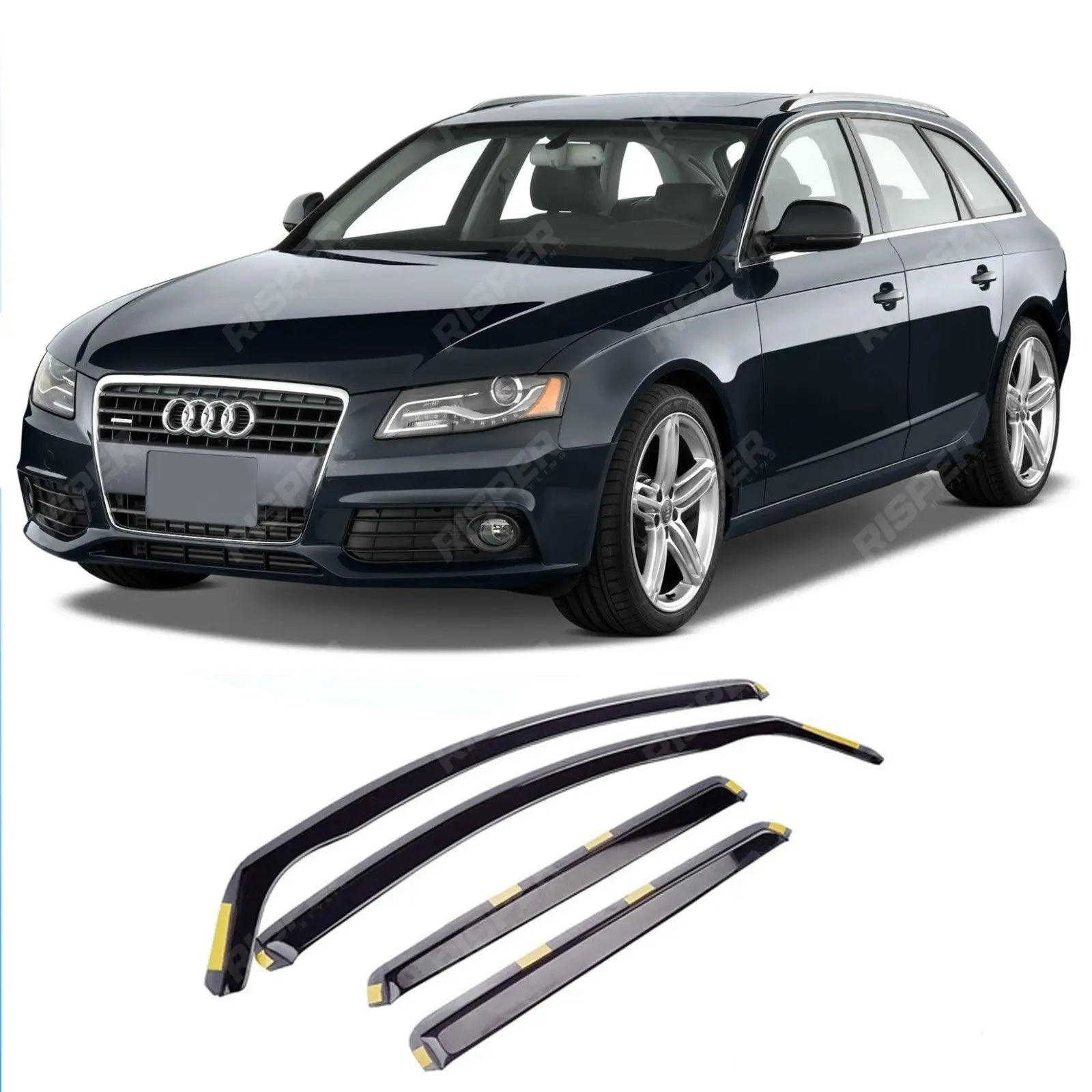 Audi A4 Estate/Avant B8 2009 - 2016 STX Dark Smoke 4PC Internal Wind Deflectors Main image
