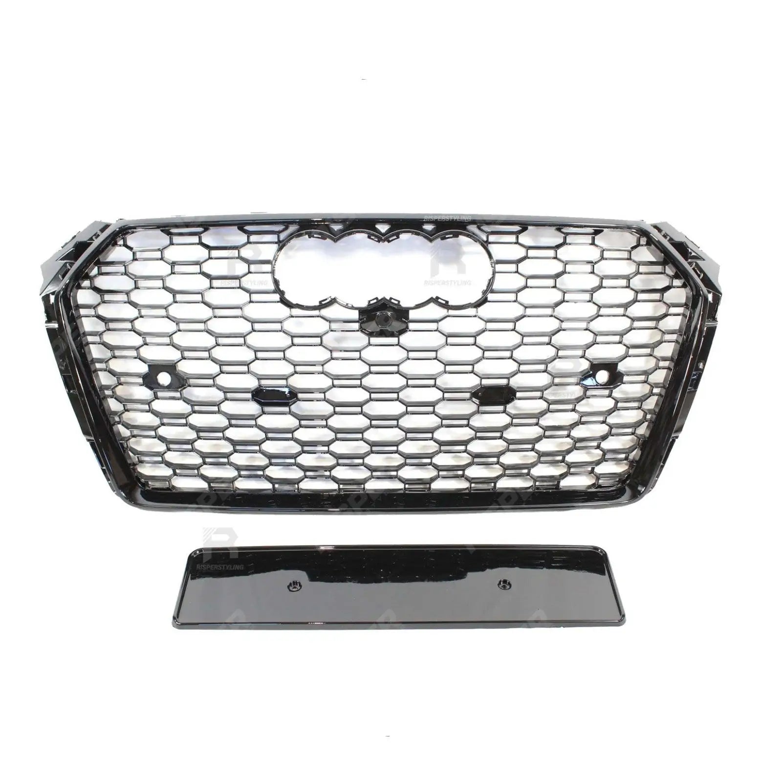 Audi A4 / S4 B9 2016-2019 Gloss Black RS4 Style Honeycomb Grill Secondary image