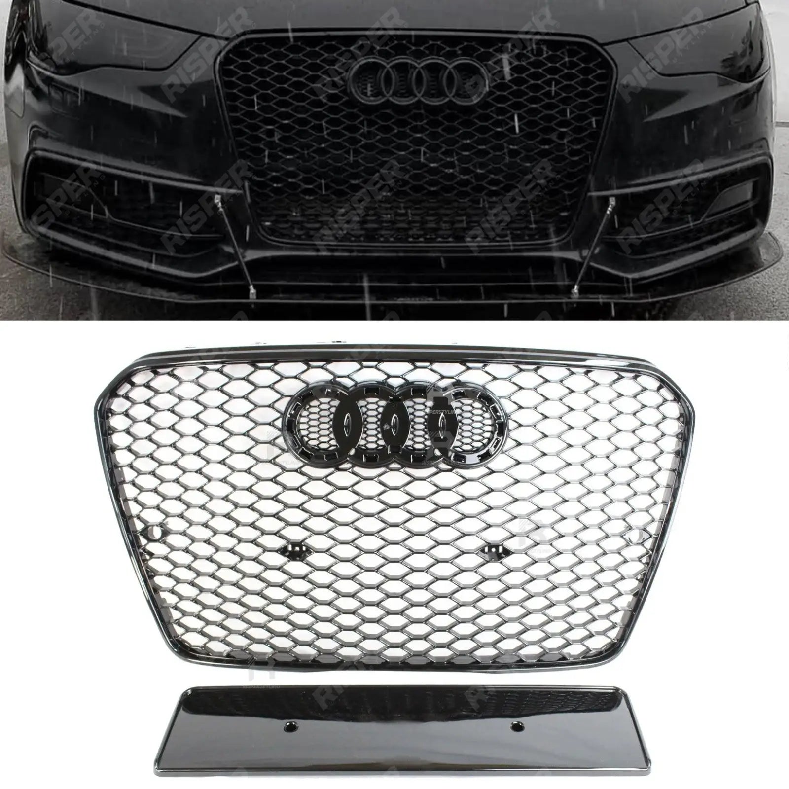 Audi A5 / S5 B8.5 2013 - 2016 Gloss Black RS5 Style Honeycomb Grill