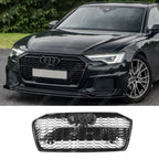 Audi A6 / S6 C8 2019+ Gloss Black RS6 Style Honeycomb Grill Grilles