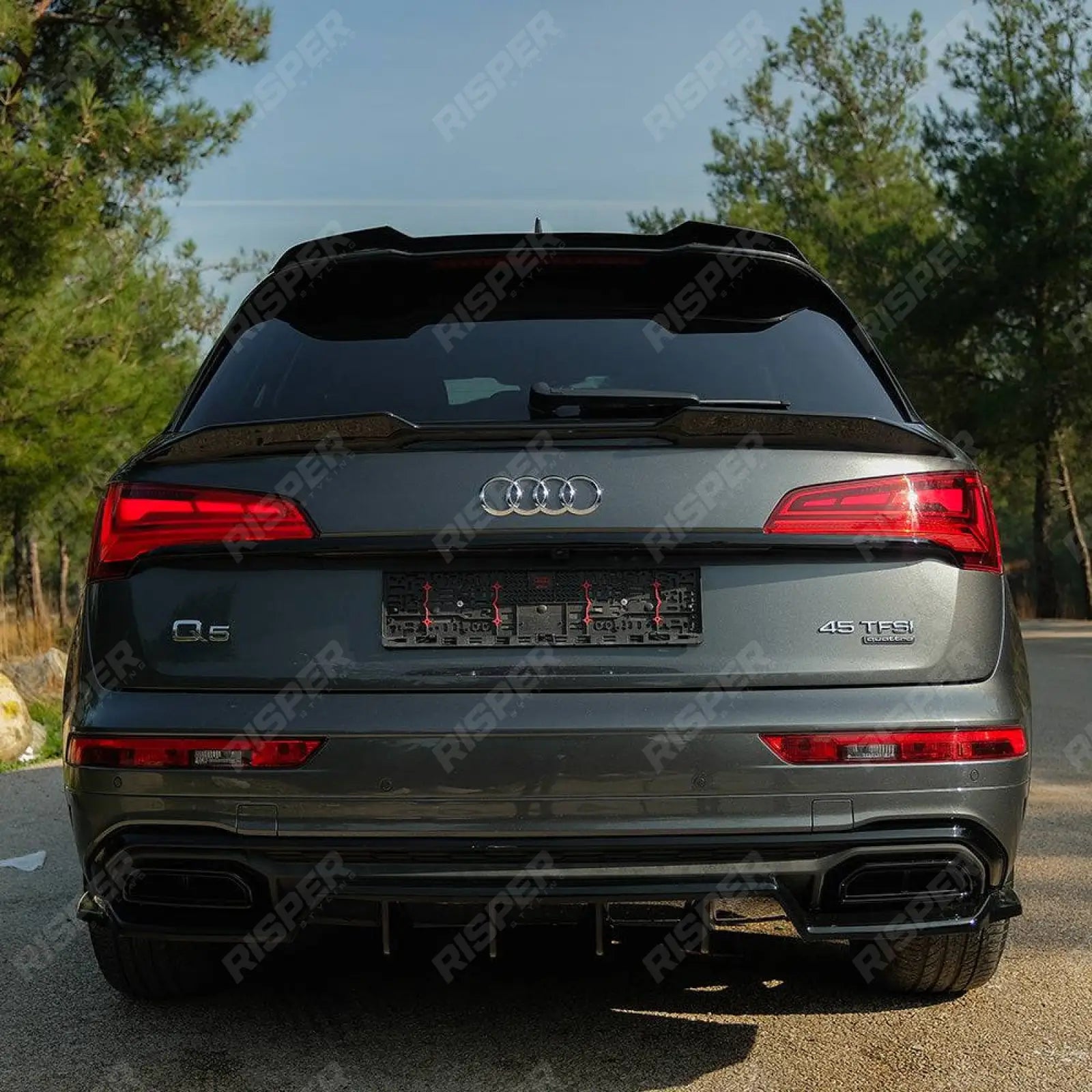 Audi Q5 S - Line Mk2 Facelift 2020 - 2024 Lower Spoiler In Gloss Black