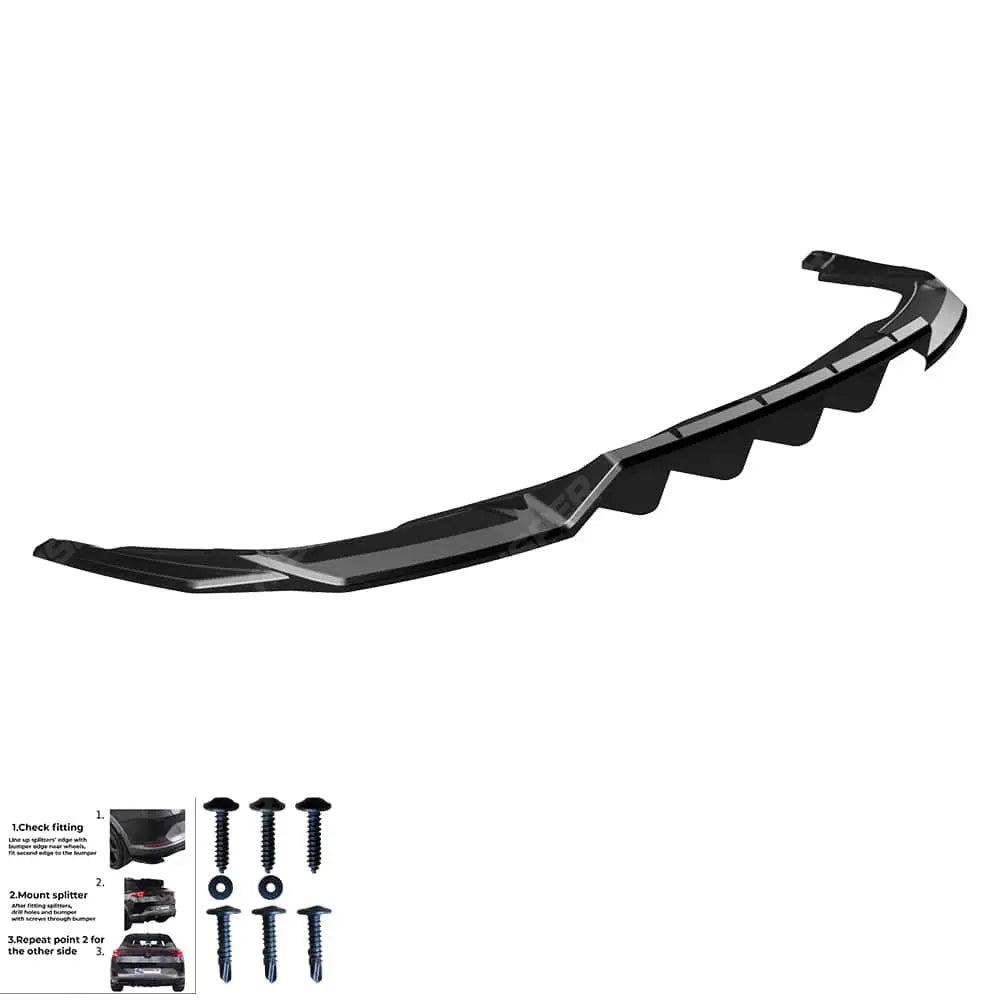 Audi Q5 S - Line Mk2 Facelift 2020 - 2024 Rear Centre Splitters In Gloss Black (2 Pcs)