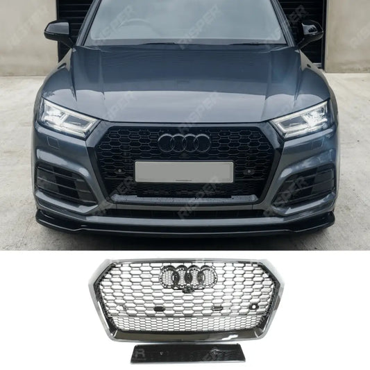 Audi Q5 / SQ5 2016 - 2019 Gloss Black 'RSQ5 Style' Honeycomb Grill