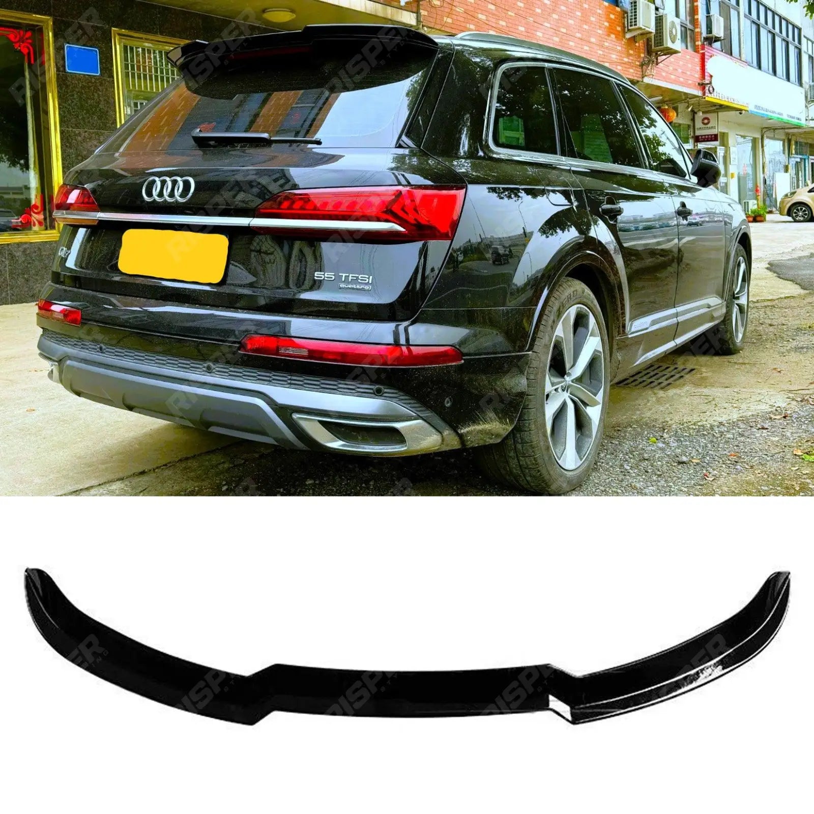 Audi Q7 S - LINE 2016+ Upper Rear Spoiler in Gloss Black Main image