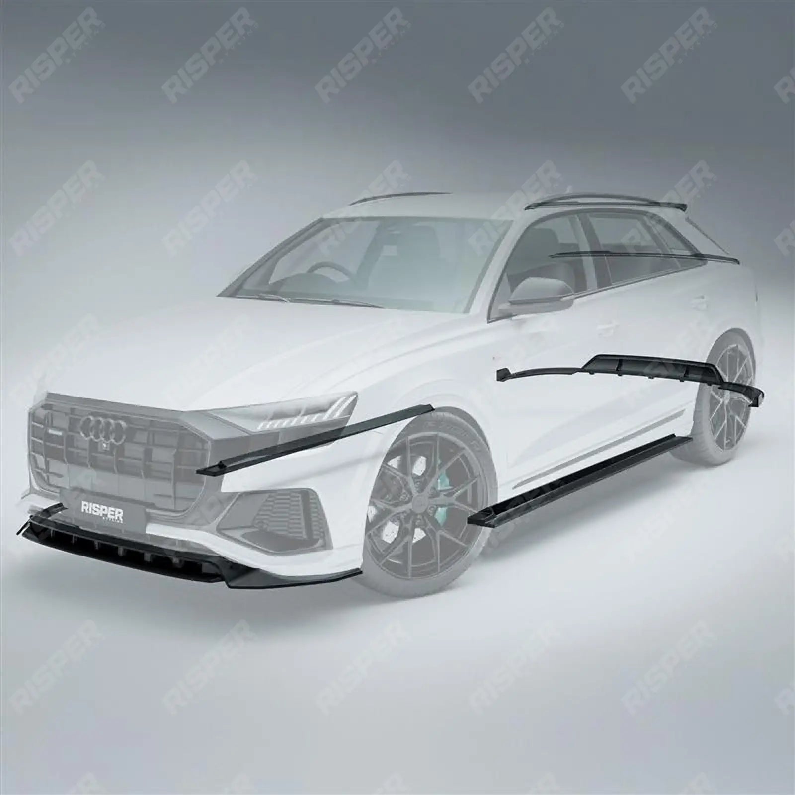 Audi Q8 S Line 2018-2023 Full Aero Low Line Kit In Gloss Black By Risper Styling Aero Kit