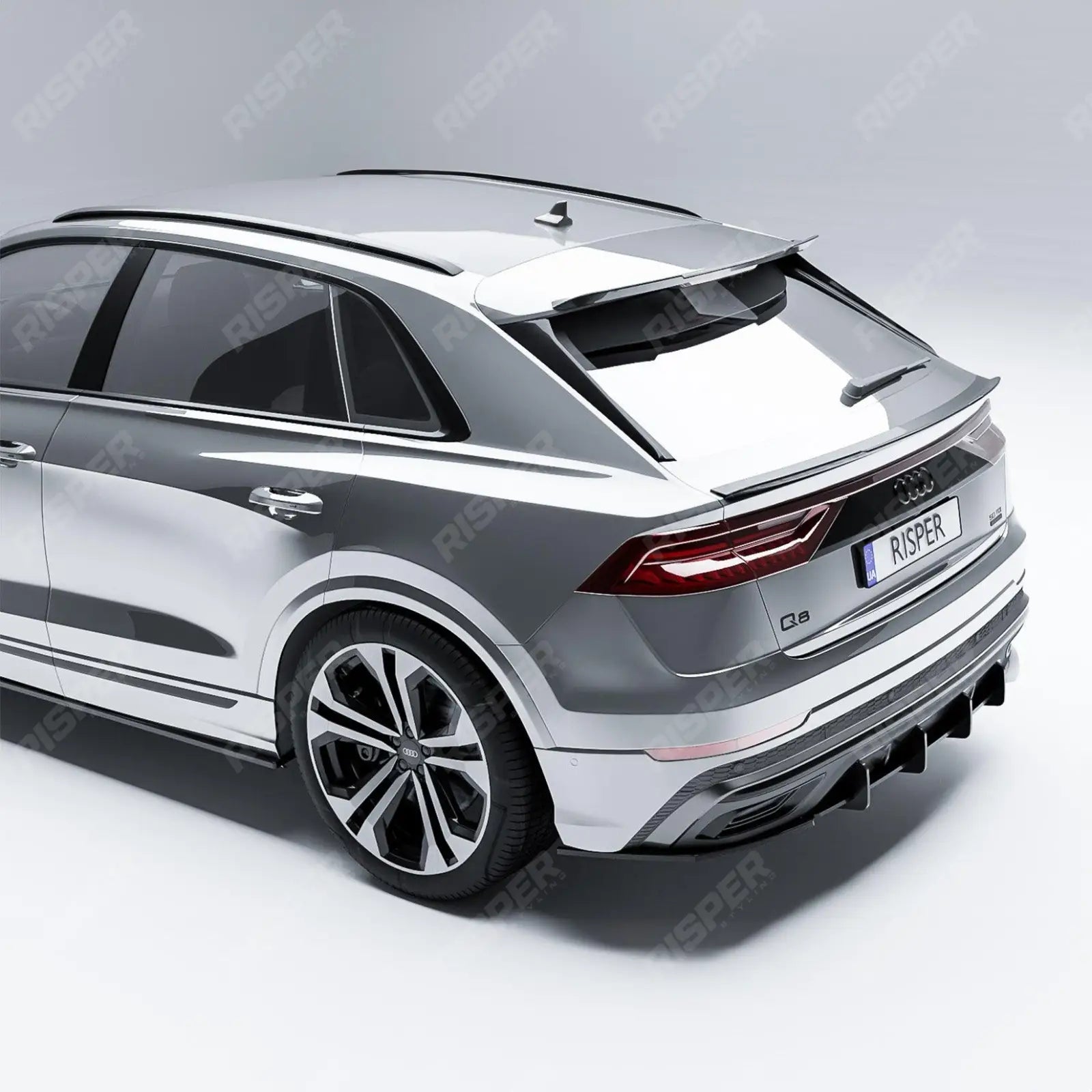 Audi Q8 S - LINE 2018 on Gloss Black Rear Blade Diffuser