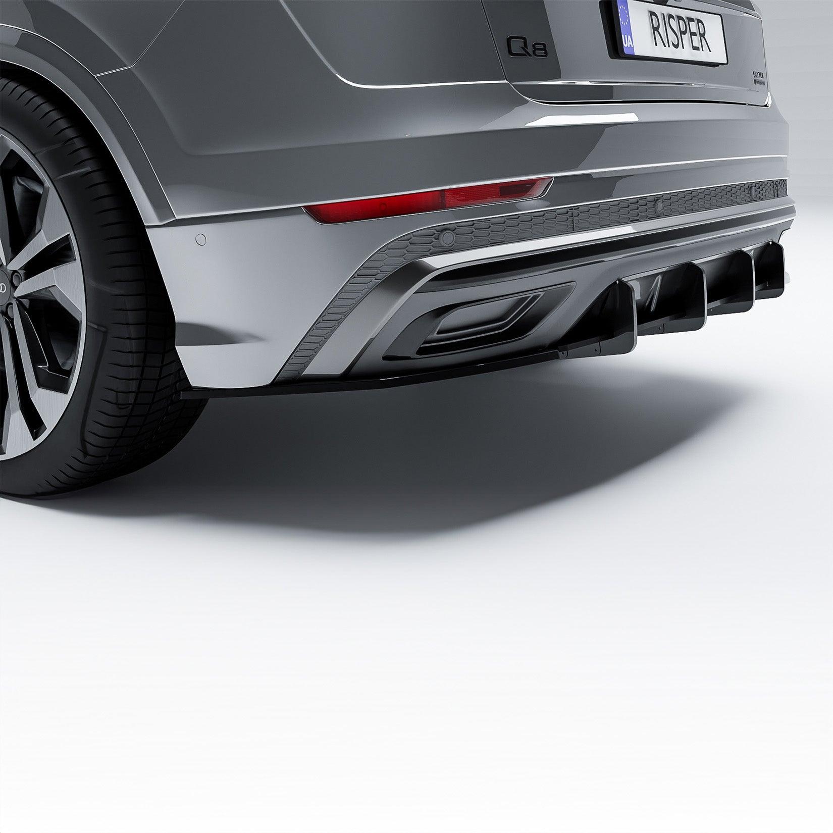 Audi Q8 S - LINE 2018 on Gloss Black Rear Blade Diffuser