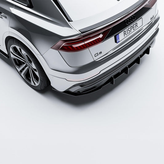 Audi Q8 S - LINE 2018 on Gloss Black Rear Blade Diffuser