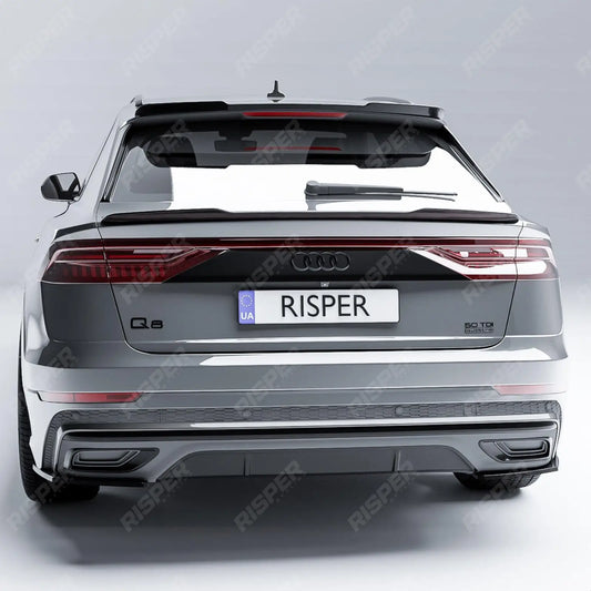 Audi Q8 S - LINE 2018 on Gloss Black Rear Bumper Corner Splitters