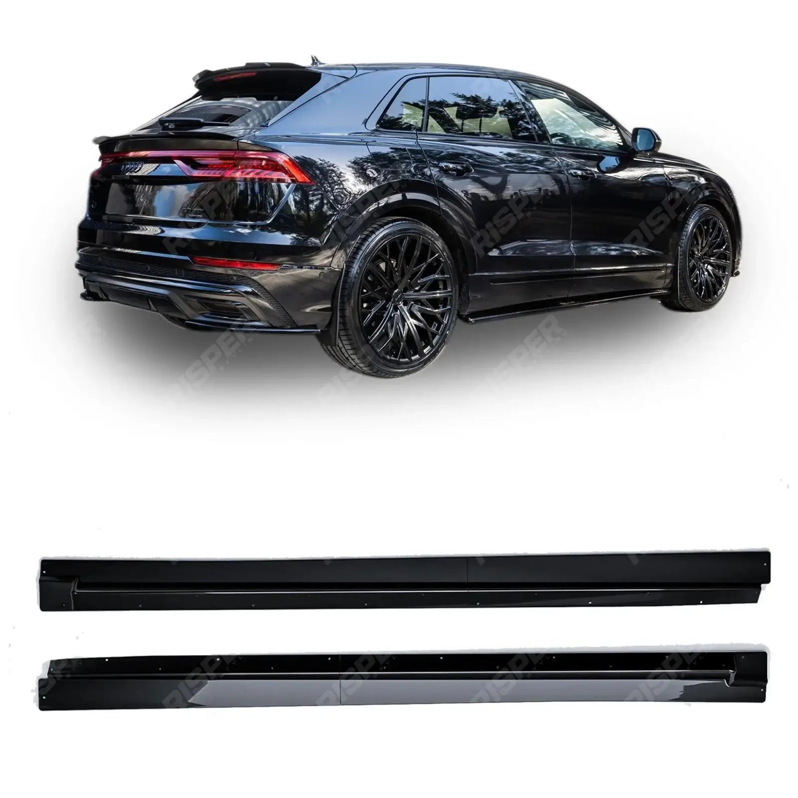 Audi Q8 S - Line 2018 On Side Skirt Splitters 2 Piece In Gloss Black Main image