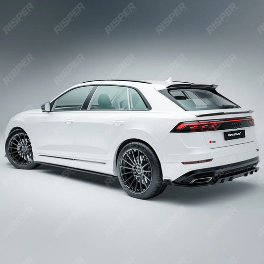 Audi Q8 S Line 2023+ Gloss Black Rear Diffuser & Side Splitters Front Splitter