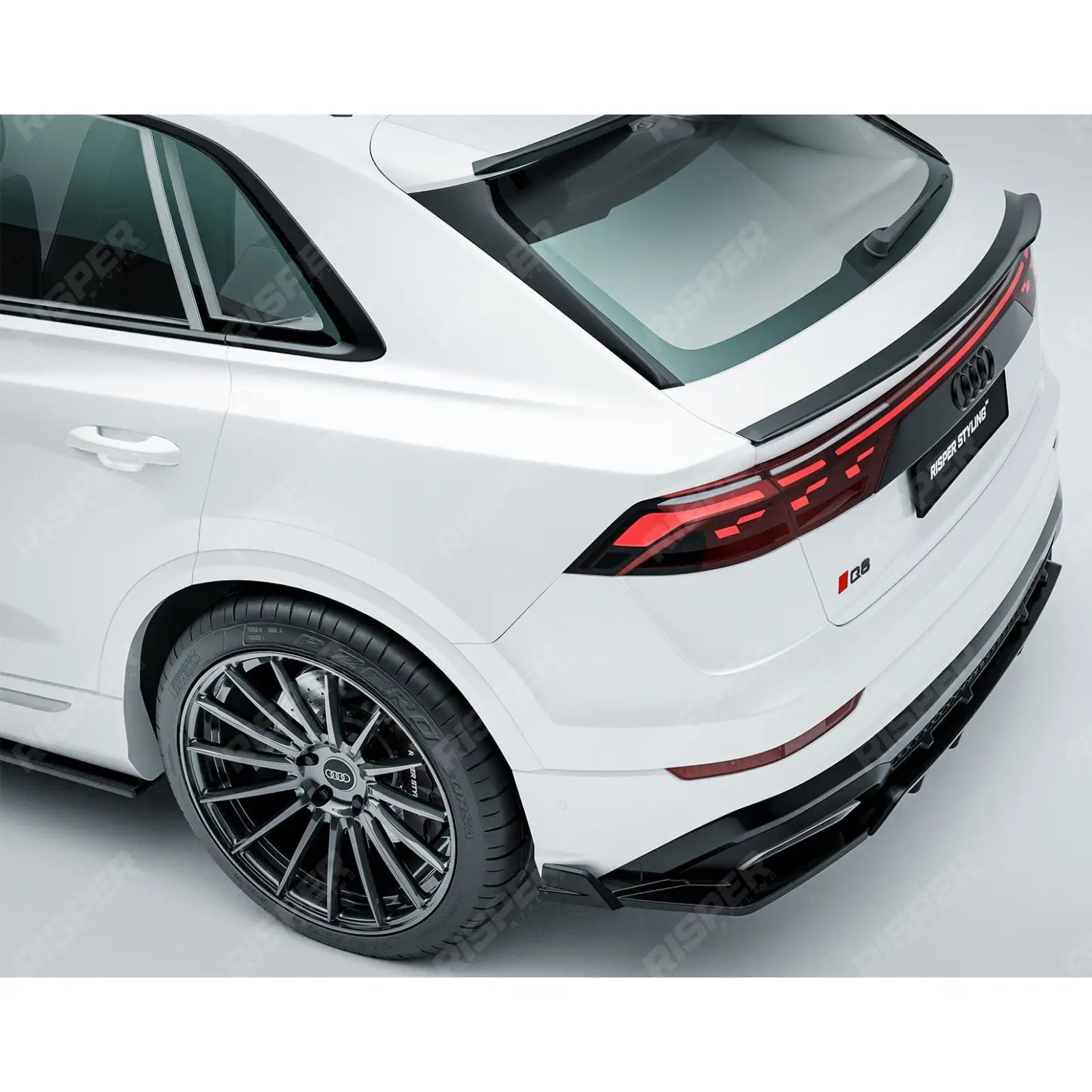 Audi Q8 S Line 2023+ Gloss Black Rear Diffuser & Side Splitters Front Splitter