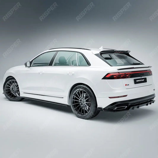 Audi Q8 S Line 2023+ Gloss Black Rear Diffuser & Side Splitters Front Splitter