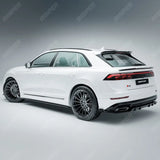Audi Q8 S Line 2023+ Gloss Black Rear Diffuser & Side Splitters Front Splitter