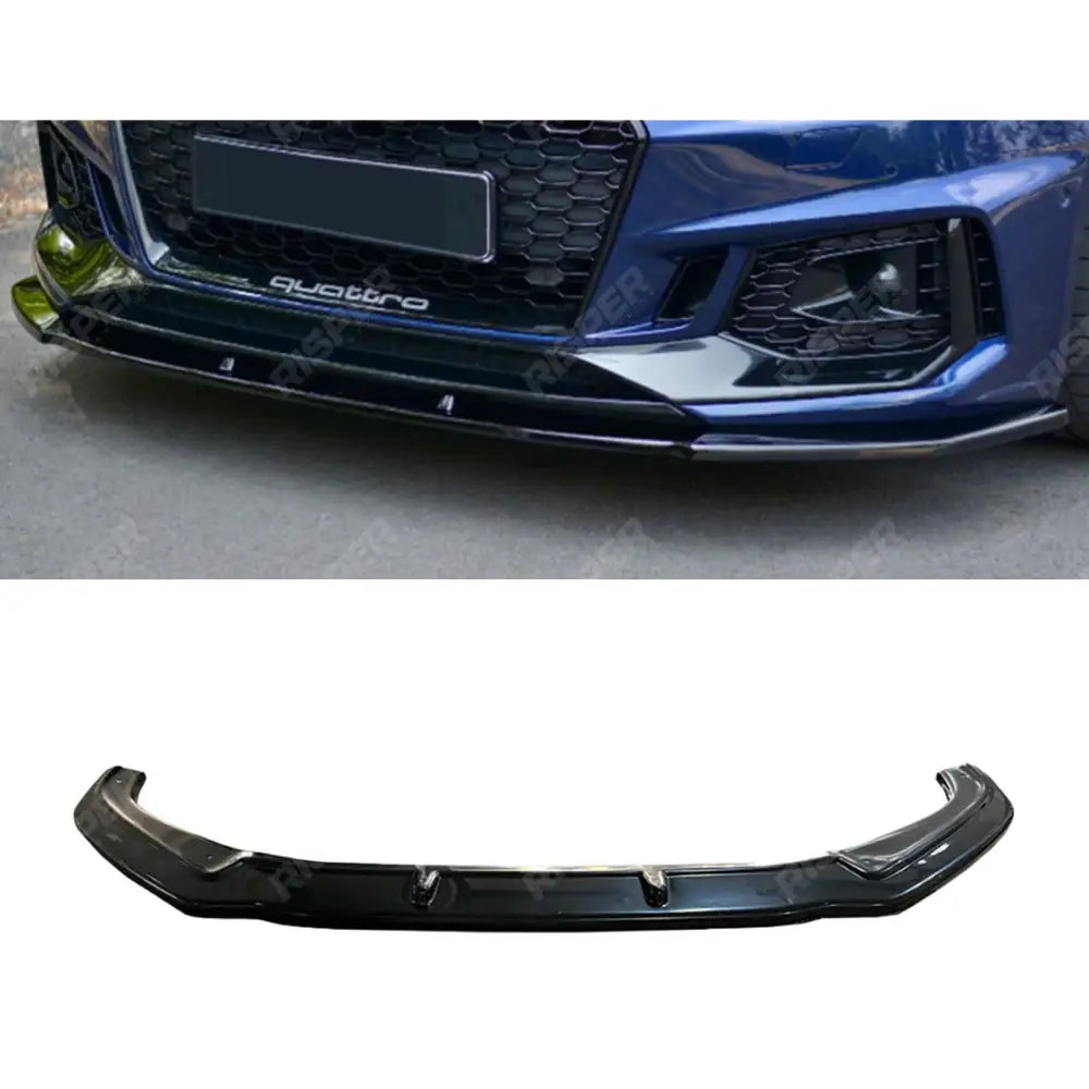 Audi RS4 B9 2017-2019 Gloss Black Risper Front Splitter Front Splitter