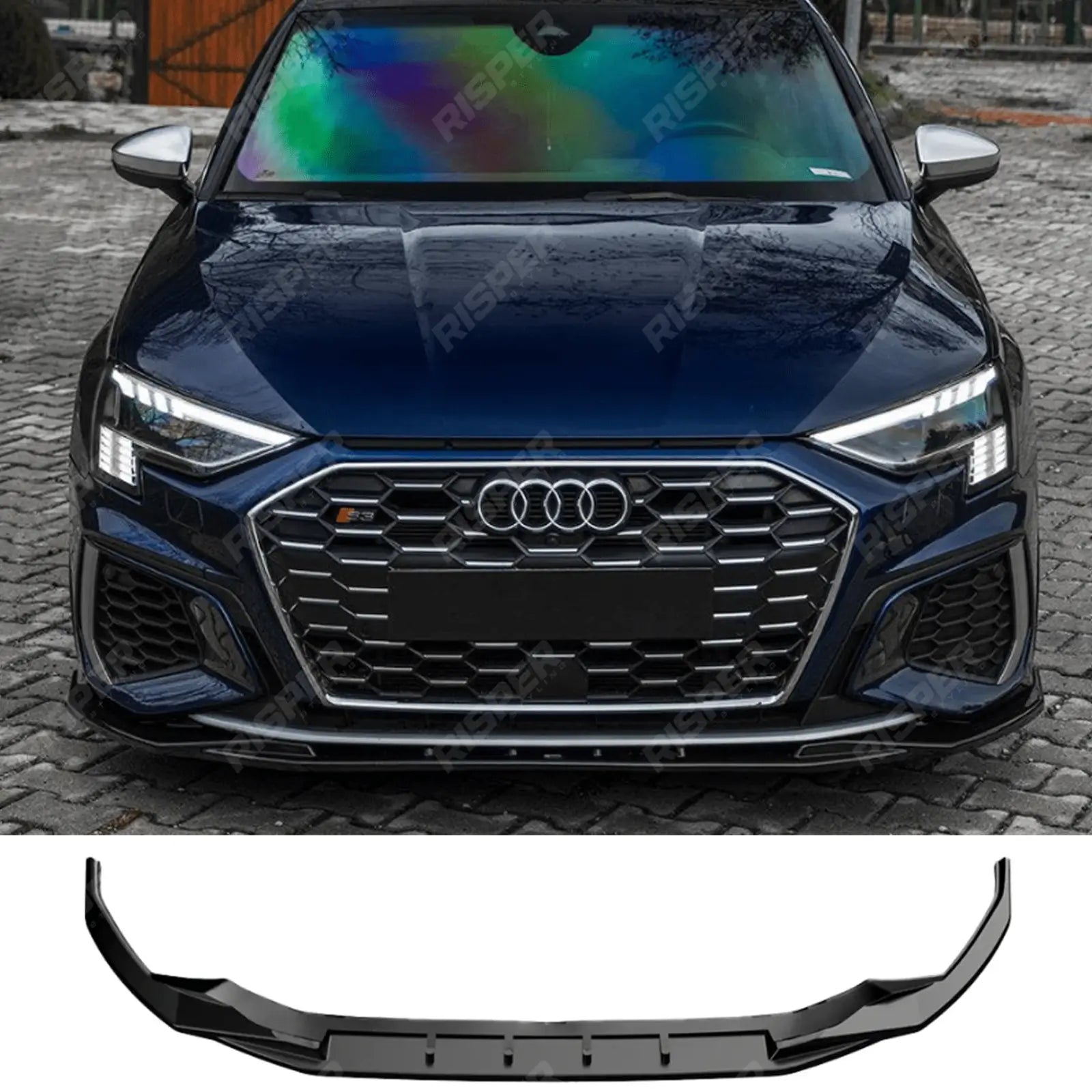 Audi S3 8Y 2020 - 2024 / A3 S - Line 8Y 2020 - 2024 Front Splitter In Gloss Black Main image