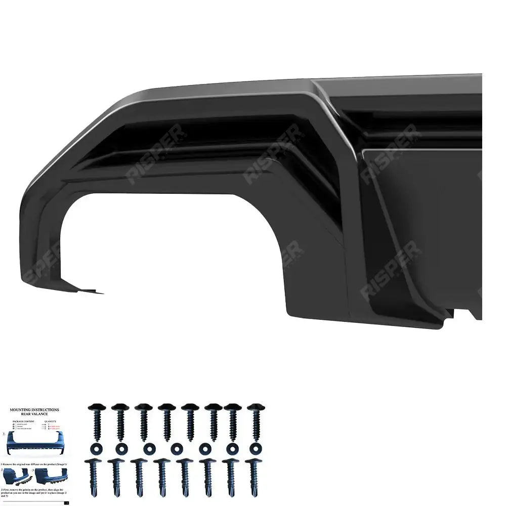 Audi S3 8Y 2020 - 2024 Rear Diffuser Valance / A3 S - LINE 8Y 2020 - 2024 Rear Diffuser Valance In Gloss Black