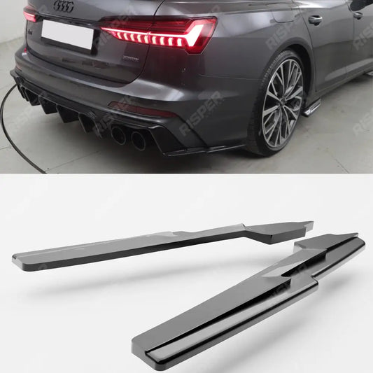 Audi S6 C8 (Sedan-Avant) 2019+ Rear Side Splitters / Audi A6 C8 S-Line (Sedan-Avant) 2018+ Rear Side Splitters (2PCS)