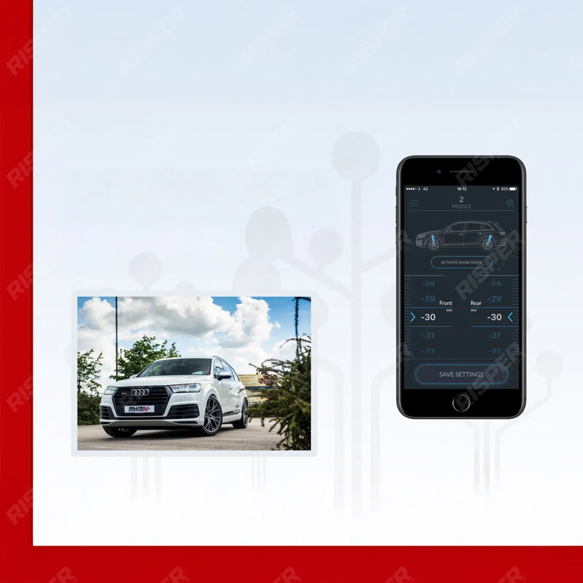 Audi SQ8 4.0 V8 Bi Turbo 2019-2023 Milltek Active Suspension Control With App Control Coilovers