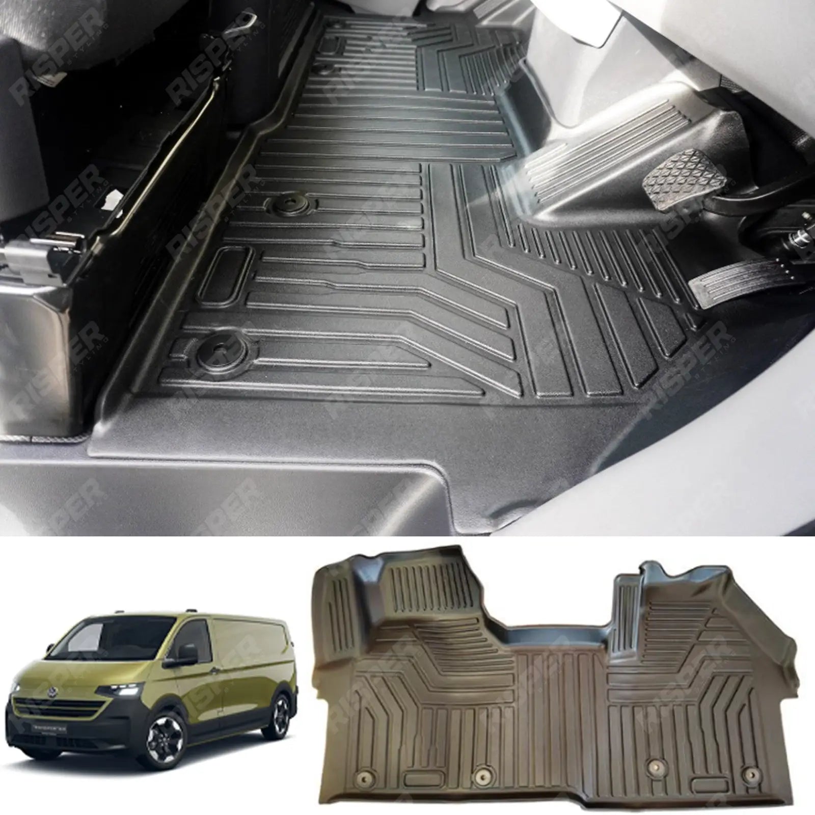 Volkswagen Transporter T7 2024 On Automatic Mud Block Tailored Floor Mat 1 Piece Floor Mats